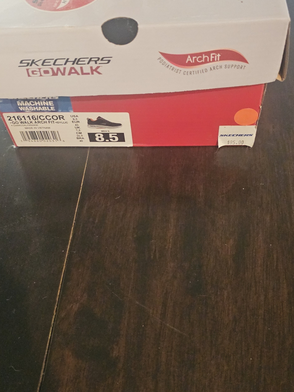 Skechers Go Walk Arch Fit Shoe Box - White/Red